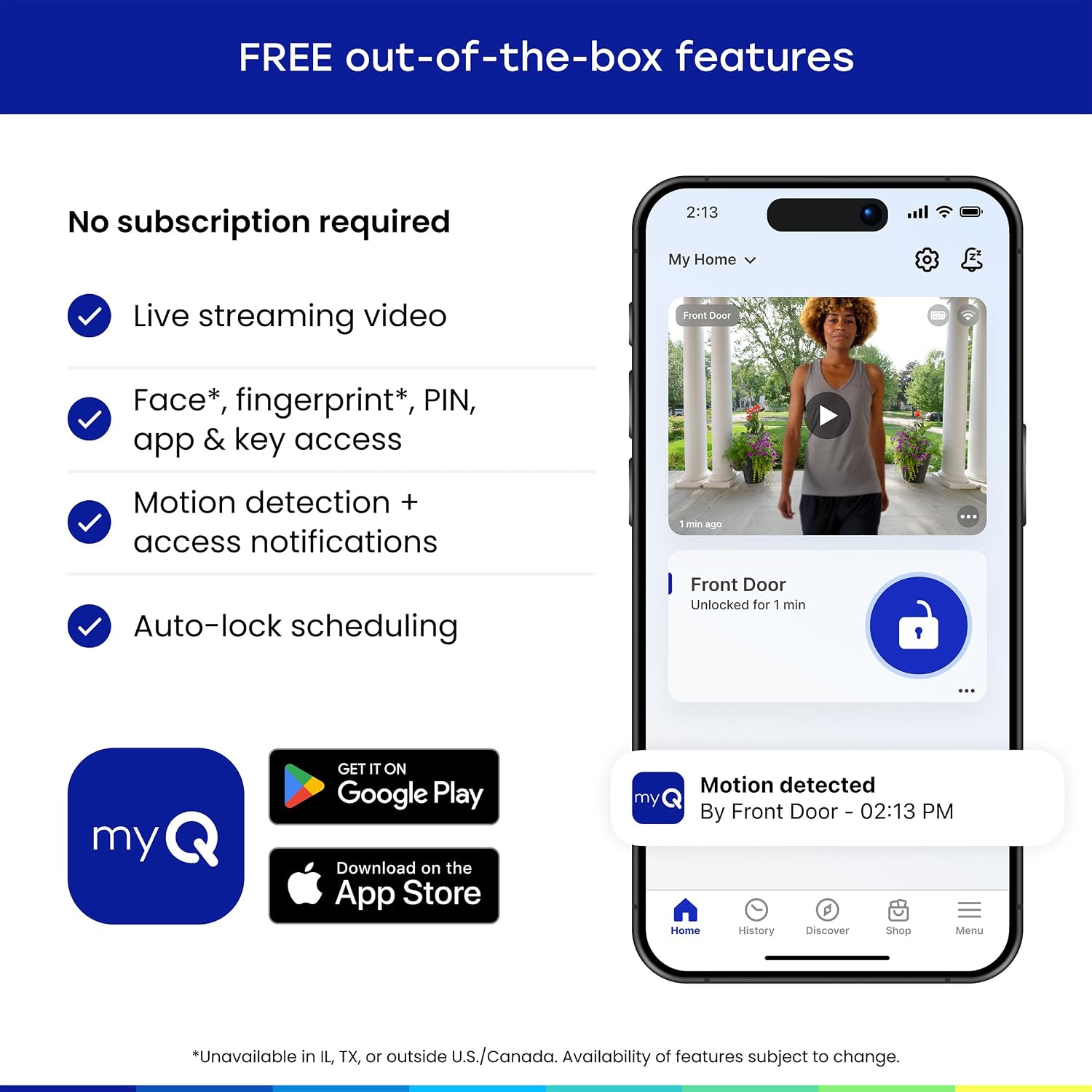 myQ Secure View™ 3-in-1 Smart Lock with 2K HDR Video Doorbell Camera, Face Access, Fingerprint Access, PIN & App Control — Intelligent Entry with Built-in Camera, Color Night Vision & Two-Way Audio - Image 11