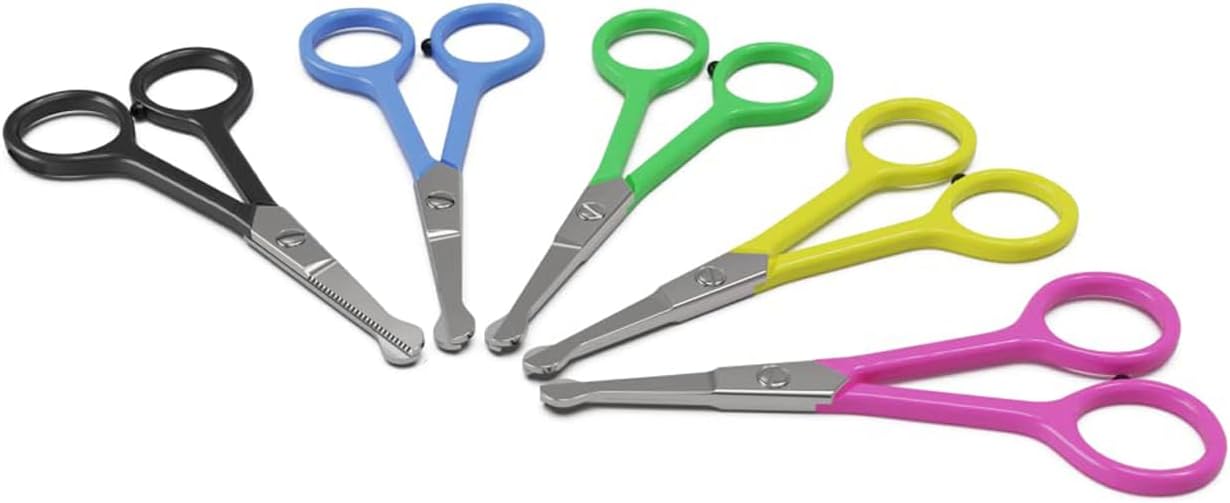 Tiny Trim 4.5" Ball-Tipped Scissor for Dog, Cat and all Pet Grooming - Ear, Nose, Face & Paw - Scaredy Cut's small Safety Scissor Yellow - Image 2