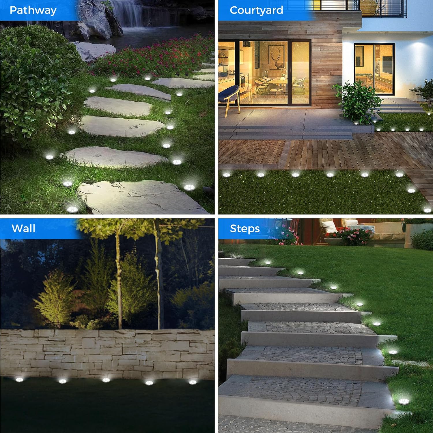 Peasur Mini Solar Ground Lights, 12 Pack Flat Solar Disc Lights Outdoor Waterproof, 2.3 Inch Small Solar Garden Lights Landscape Lighting for Outside Pathway Garden Yard Lawn Walkway,Cool White - Image 6