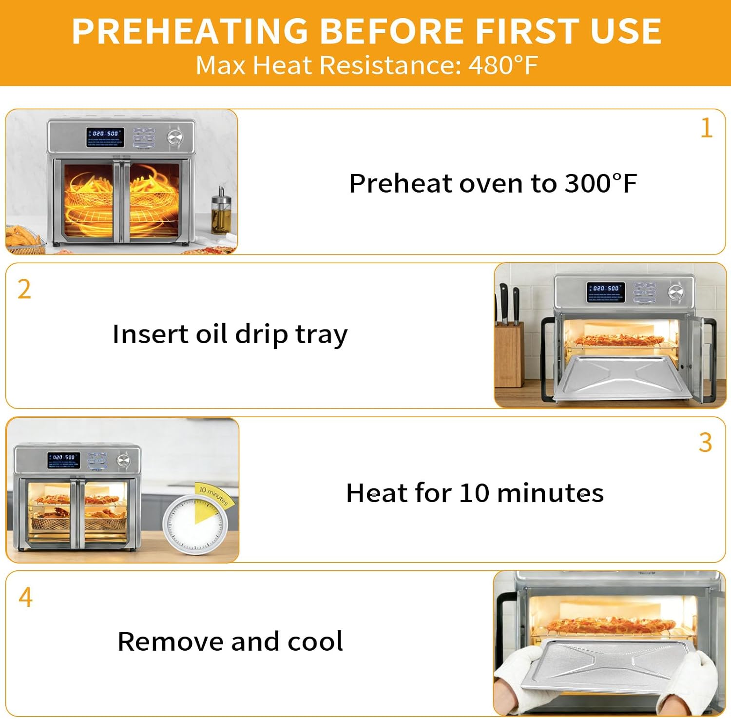 Air Fryer Crumb Bottom Tray for Kalorik MAXX 26 Quart Countertop Toaster Oven Air Fryer Combo, 12.5×11×0.3 IN Replacement Drip Pan Accessories, Premium Steel Replacement Parts, Dishwasher Safe - Image 4