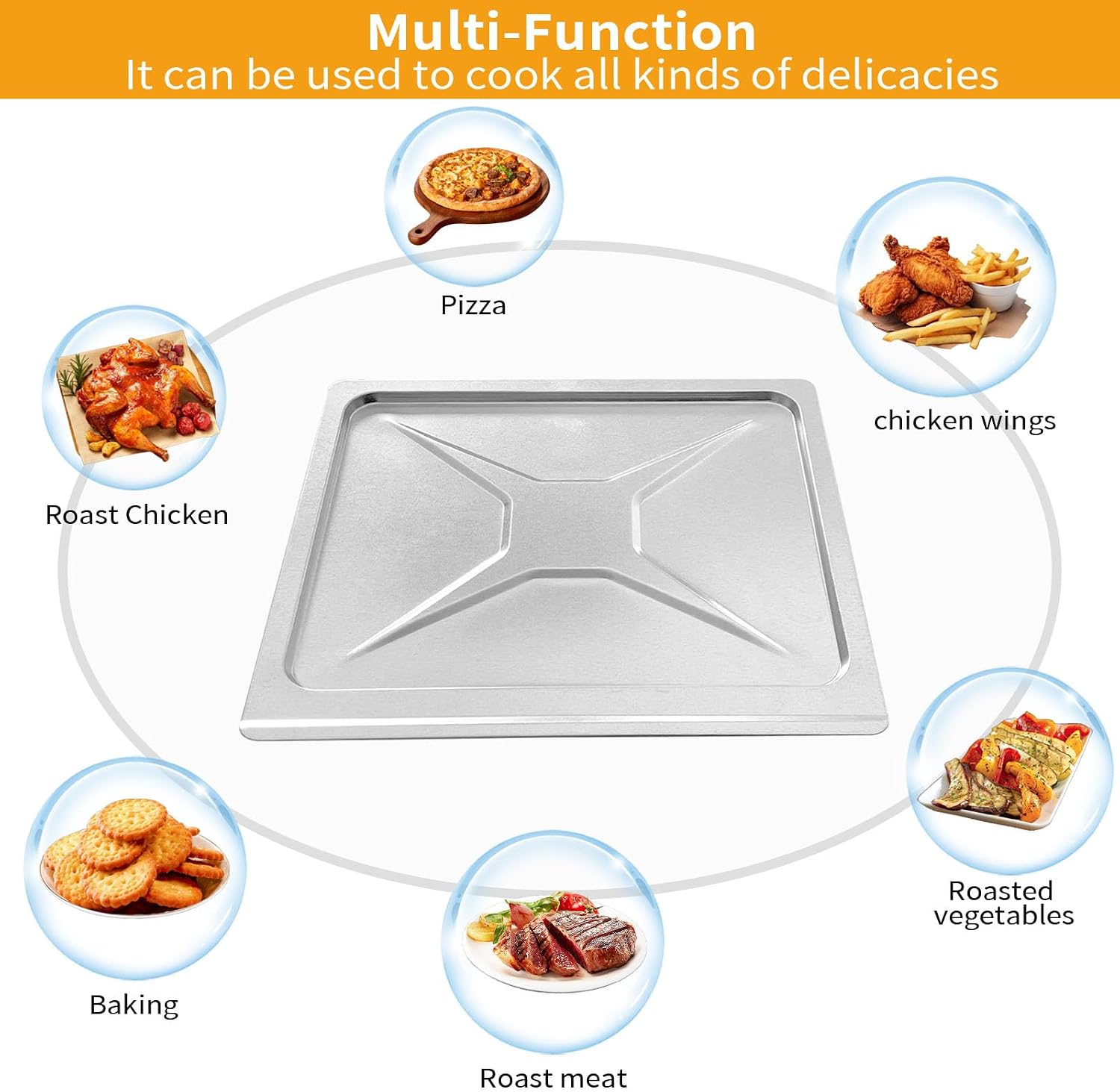 Air Fryer Crumb Bottom Tray for Kalorik MAXX 26 Quart Countertop Toaster Oven Air Fryer Combo, 12.5×11×0.3 IN Replacement Drip Pan Accessories, Premium Steel Replacement Parts, Dishwasher Safe - Image 7
