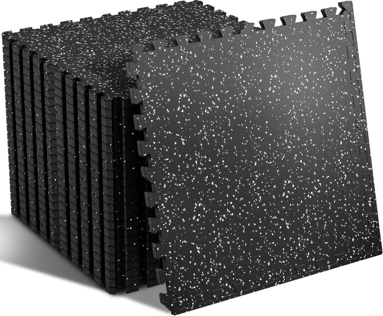 SUPERJARE 0.56'' Thick 96 Sq Ft Rubber Top Gym Flooring for Home Gym
