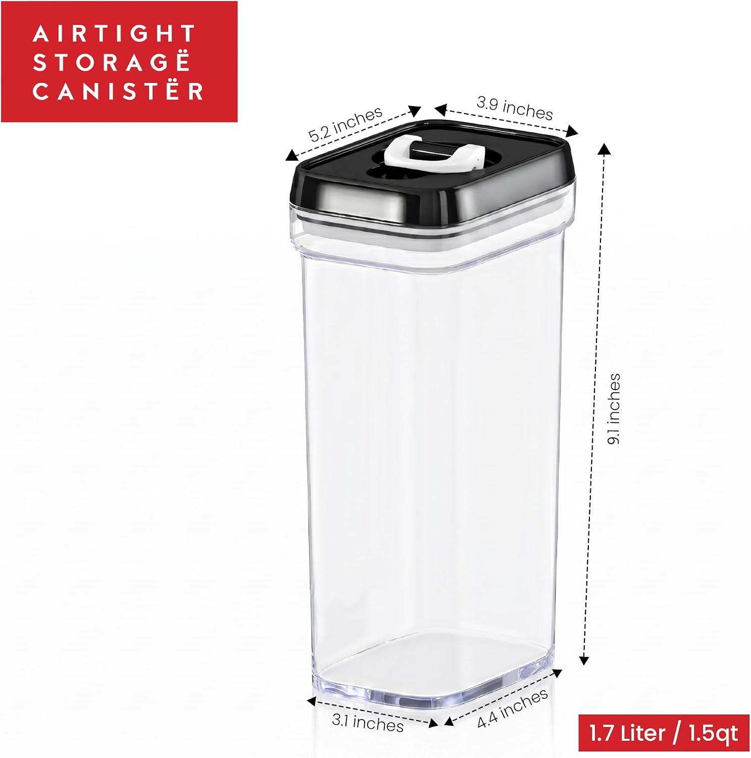 DWËLLZA KITCHEN Airtight Food Storage Containers with Lids – 4 Piece Set Air Tight Kitchen Storage Containers Clear Pantry Organization and Storage Set BPA-Free - Keeps your Food Fresh & Dry - Image 6