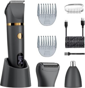 Men Ball Shaver, 3-in-1 Titanium Bl...