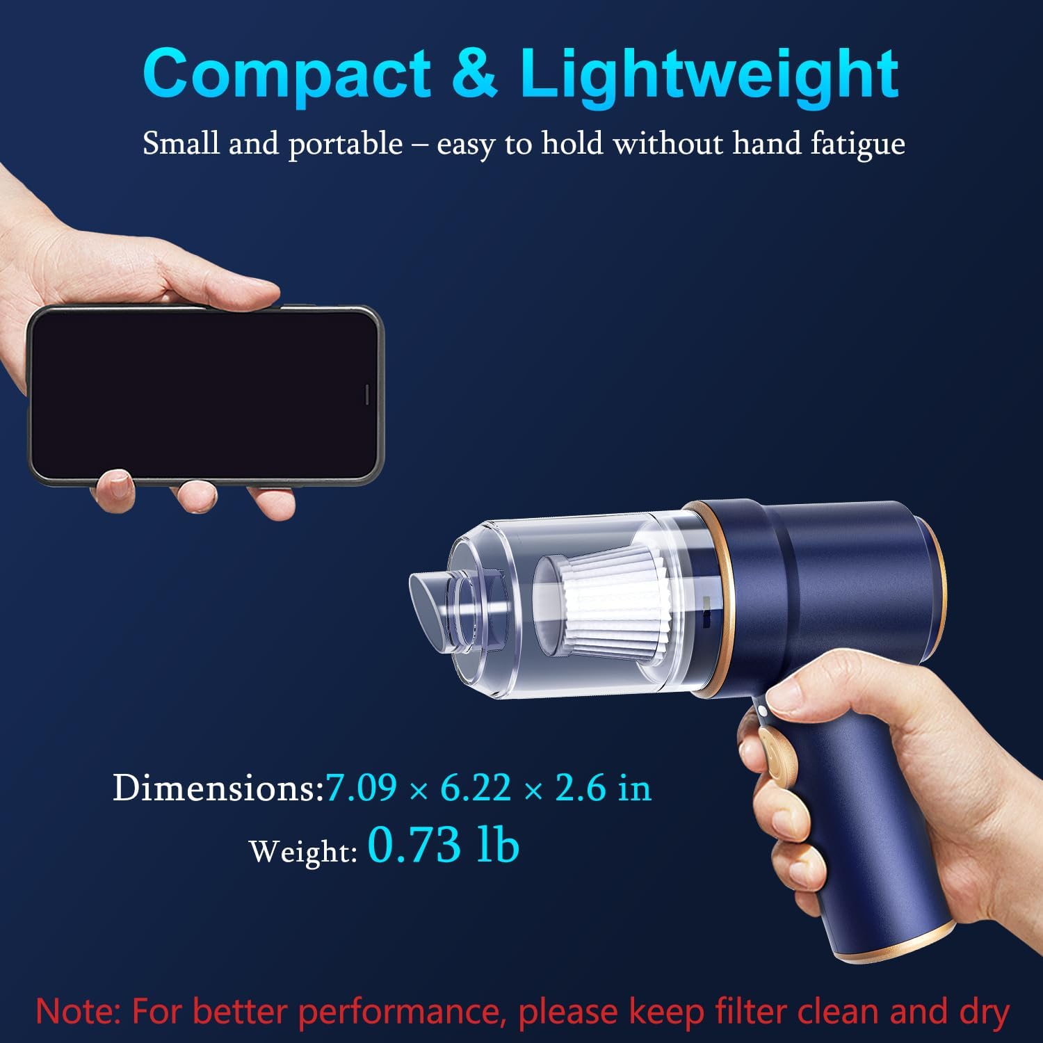 KMM Handheld Car Vacuum Cleaner, Hand Held Vacuum Cleaner and Air Duster - Image 5