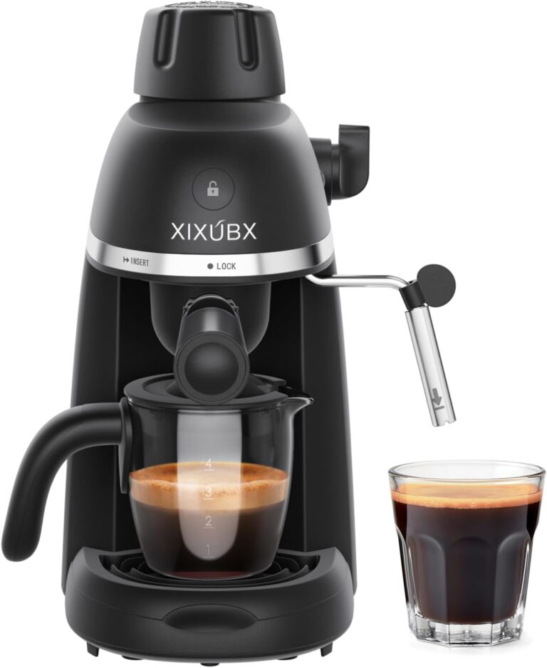 XIXUBX Compact Espresso & Cappuccino Machine, 3.5 Bar with Steam Wand
