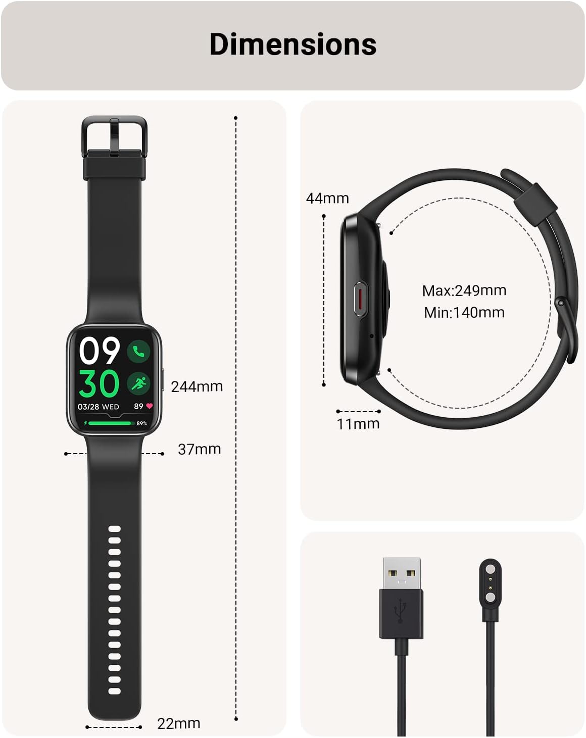 Tensky Smart Watch for Men/Women Android/iPhone/Samsung, Alexa Built-in, 1.8" Touch Screen Fitness Tracker with Answer/Make Calls, 3ATM Waterproof Heart Rate/Sleep/SpO2 Monitor, 120+ Sport Modes - Image 7