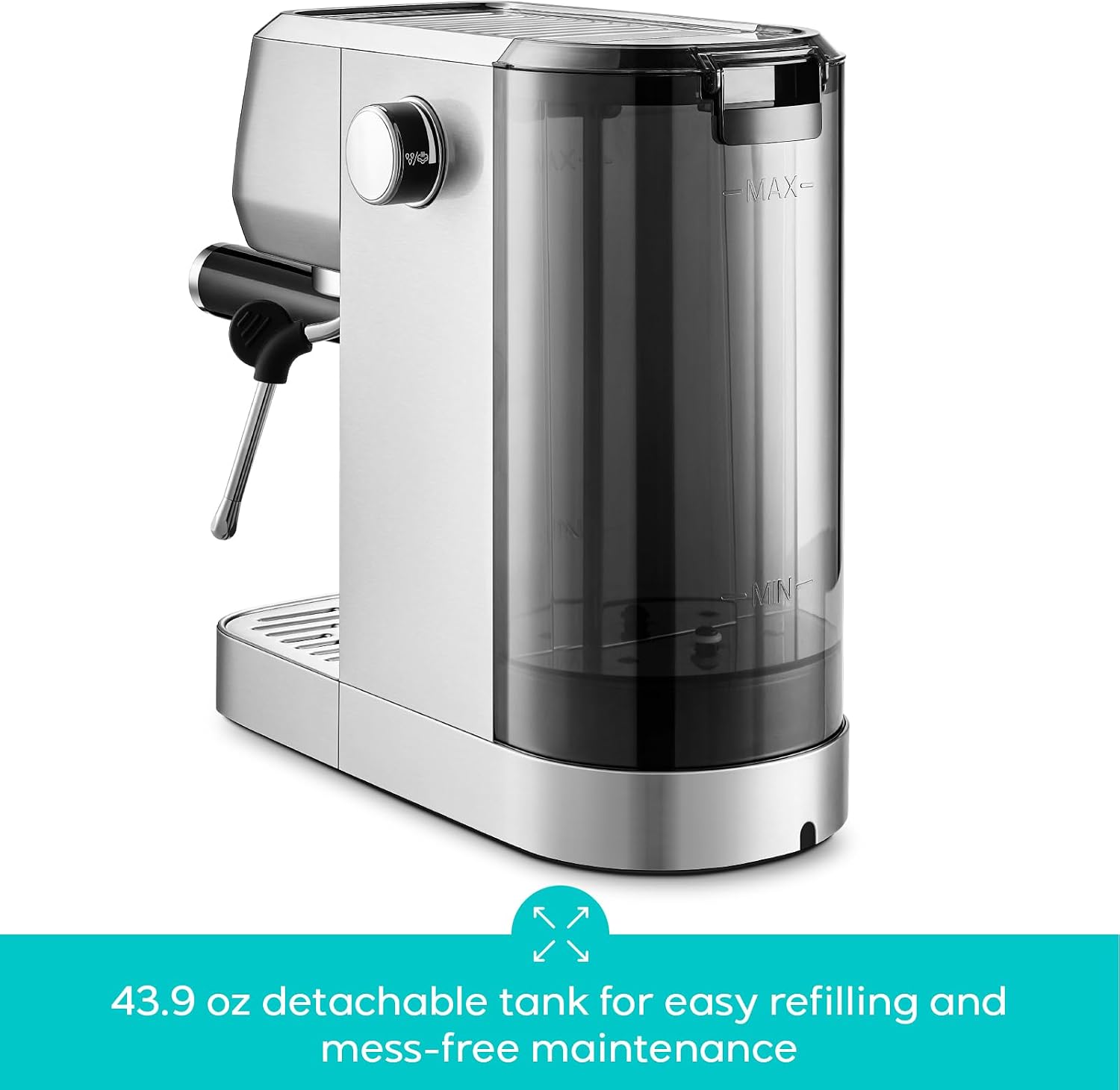 CASABREWS 3700 Essential Stainless Steel Espresso Machine with Steam Wand - Image 6