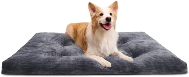 KSIIA Washable Dog Crate Bed Kennel Mat for Medium Dogs, 35 x 23 Inch, Grey