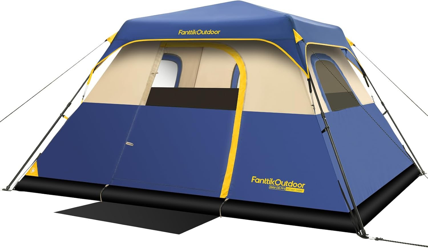 FanttikOutdoor Camping Tent 4/6/8/10 Person Instant Cabin Tent Setup in 60 Seconds with Rainfly & Windproof Portable with Carry Bag for Family Camping & Hiking, Upgraded Ventilation, Navy Blue