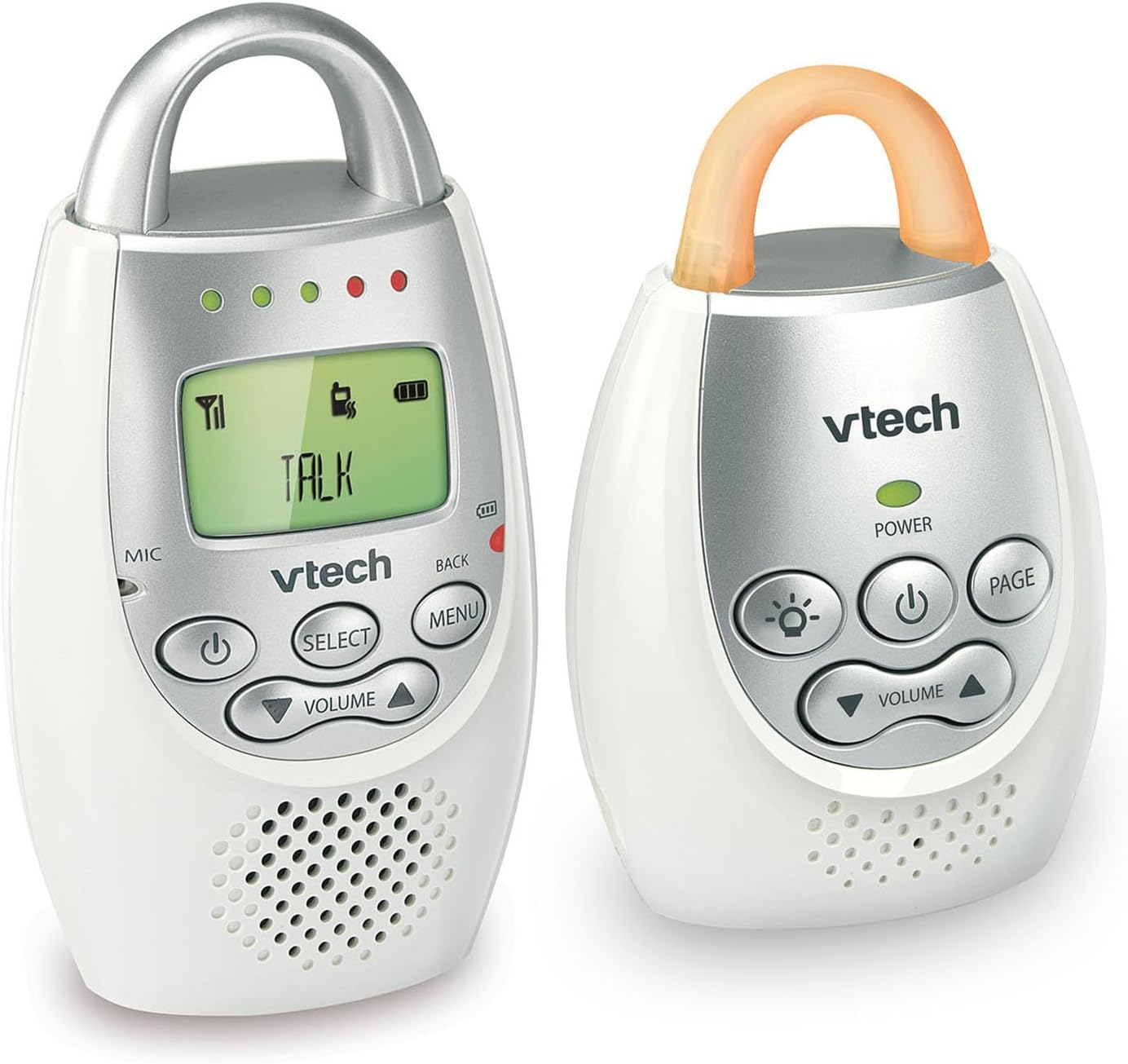 VTech Communications DM221 Audio Baby Monitor with up to 1,000 ft of Range, Vibrating Sound-Alert, Talk Back Intercom & Night Light Loop, White/Silver - Image 13