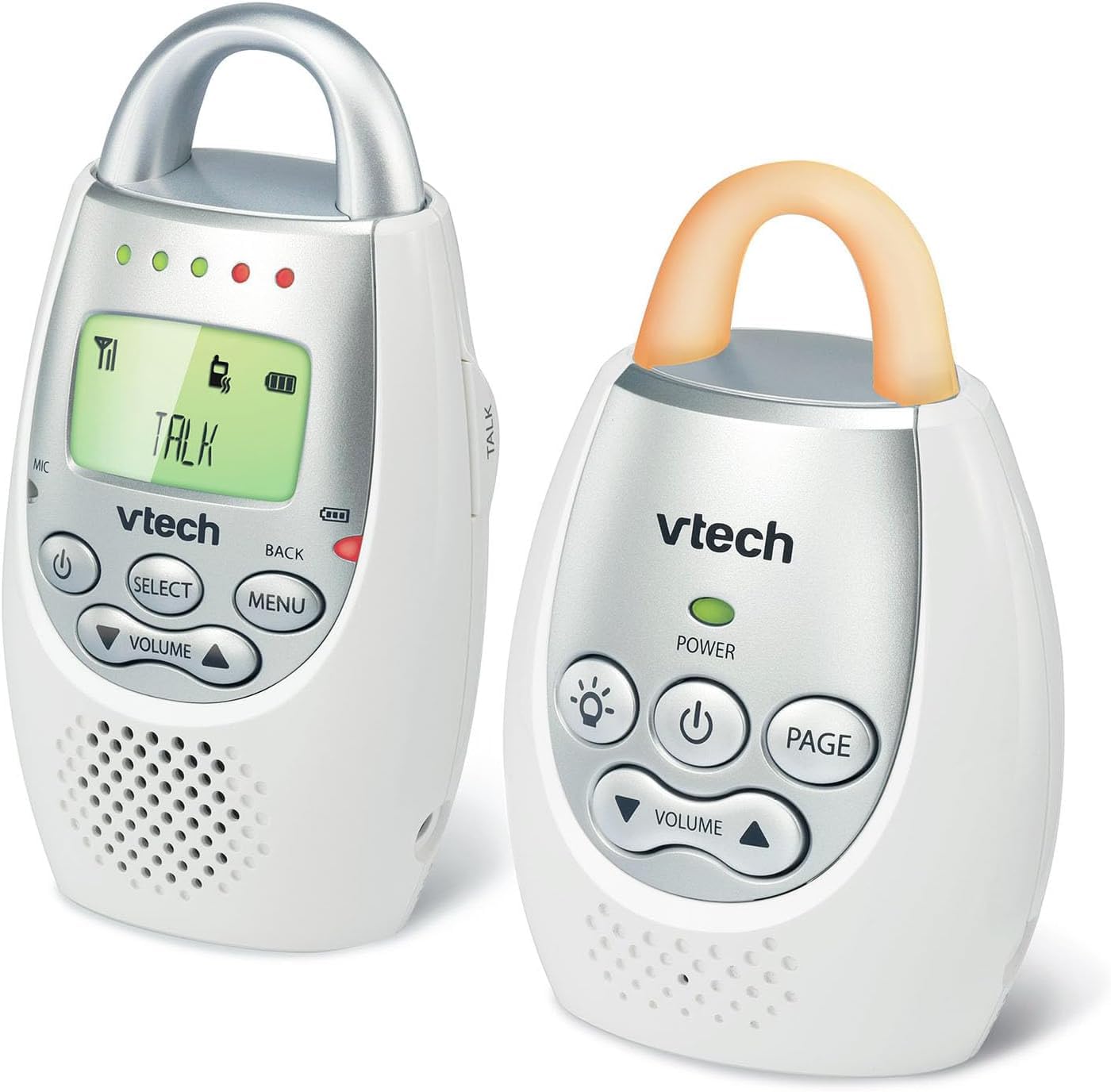 VTech Communications DM221 Audio Baby Monitor with up to 1,000 ft of Range, Vibrating Sound-Alert, Talk Back Intercom & Night Light Loop, White/Silver - Image 14