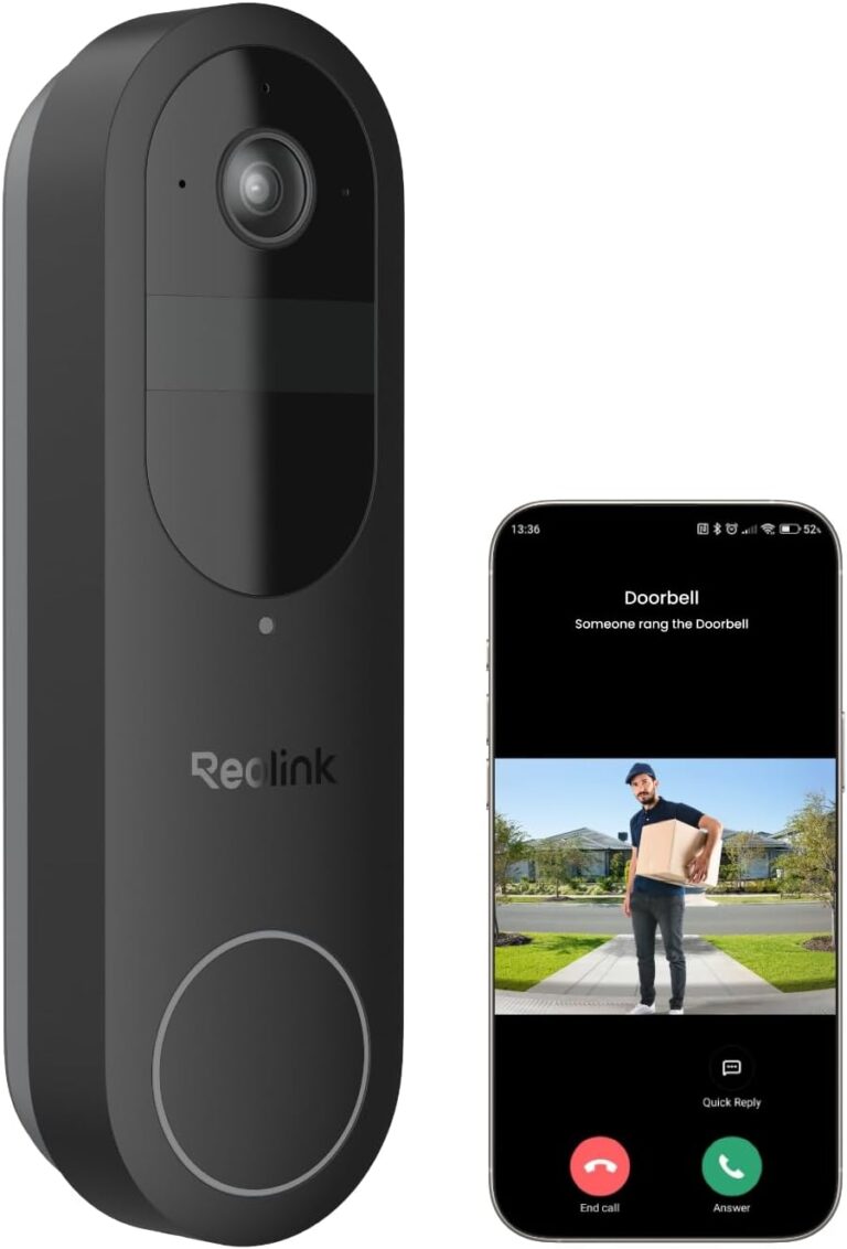 REOLINK Battery Video Doorbell 2K Wireless Outdoor Camera, 2.4/5 GHz WiFi