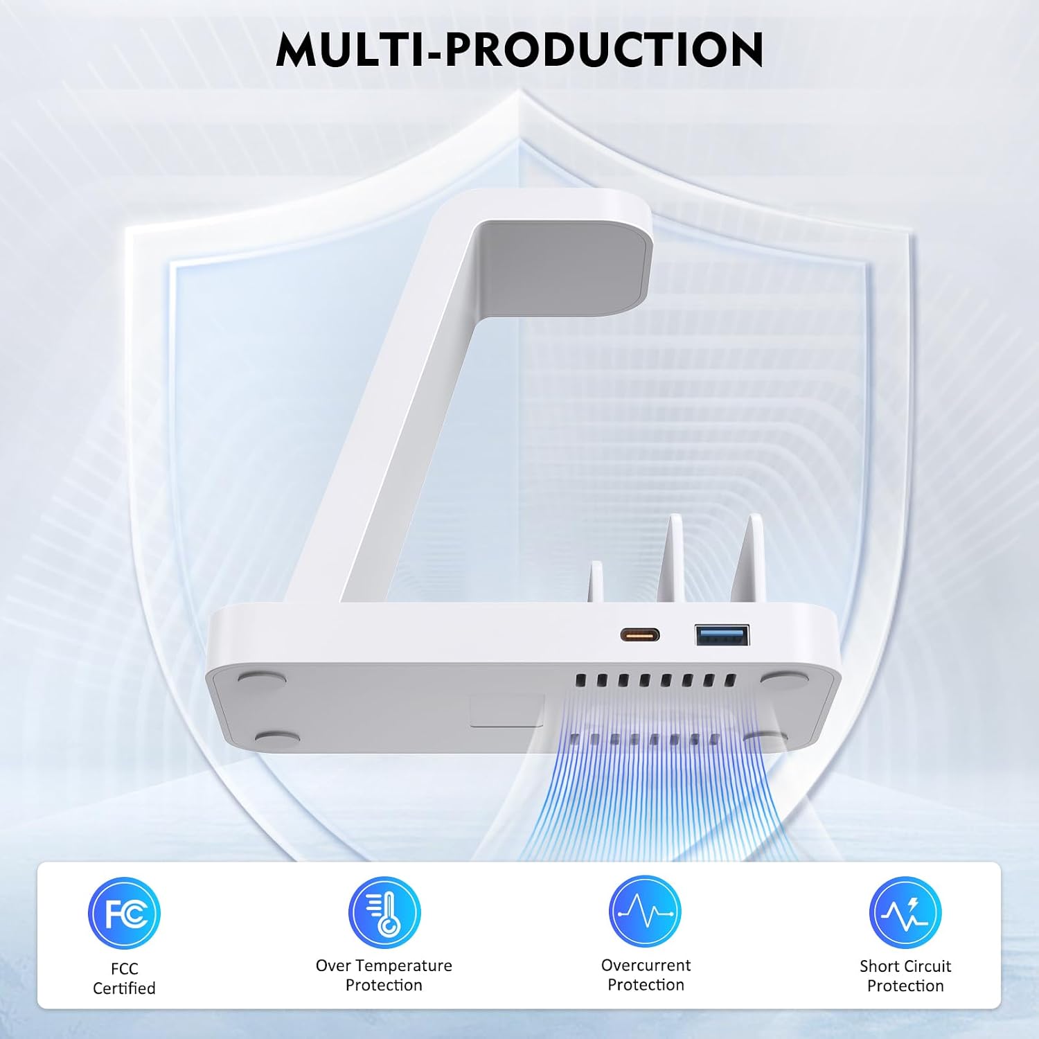 GAUOLN Wireless Charger for iPhone - 5 in 1 Charging Station for Multiple Devices Apple: Fast Wireless Charging Stand Dock for iPhone 17 16e 16 15 14 13 12 Pro Max Apple Watch Airpods(White) - Image 5