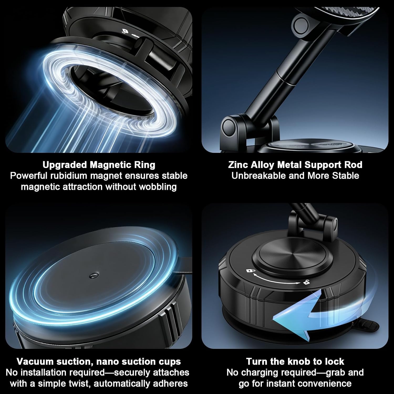 Car Mount, Vacuum Suction Phone Holder for Car, Car Phone Holder Mount, 360° Adjustable Phone Holder Wall Mount, Car Accessories for iPhone 17/16/15/14 Pro Max Cell Phone - Image 5