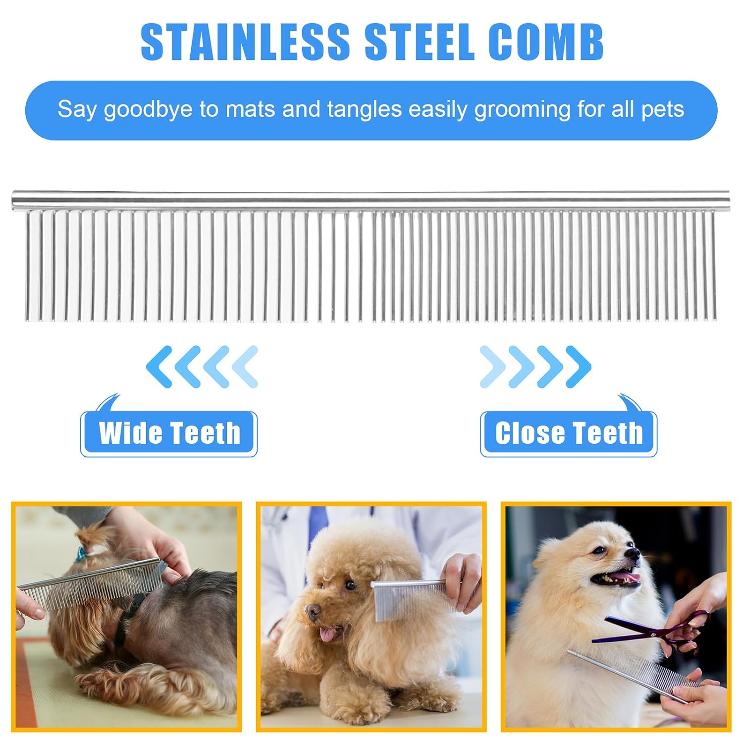 Complete Pet Grooming Solution by Dog - 9PCS Kit with Slicker Brush, Deshedding Tool, and Grooming Comb for All Breeds and Sizes, Promotes Healthy Skin and Coat - Image 5