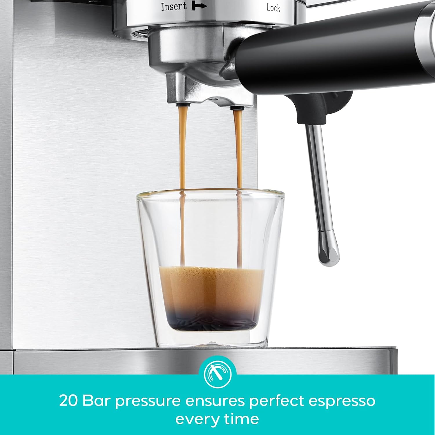 CASABREWS 3700 Essential Stainless Steel Espresso Machine with Steam Wand - Image 3