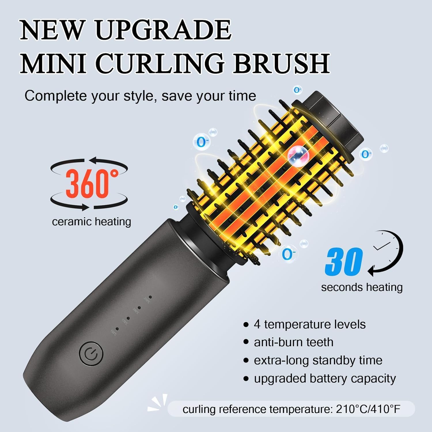 Dongxw Cordless Hot Brush - Travel Portable Hair Straightener Brush, 4 Temperatures | Fast Heating, Anti-Scald, and Anti-Frizz, Cordless Straightener Tool for Travel, Date, Work - Classic Black - Image 4