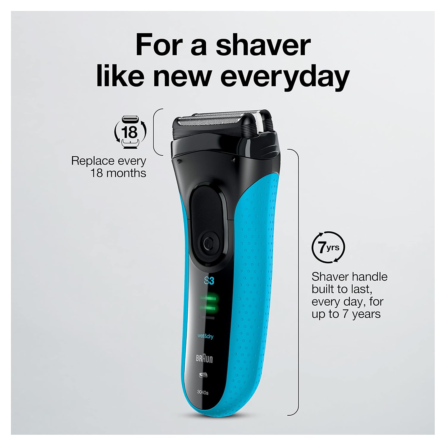 Braun Electric Series 3 Razor with Precision Trimmer, Rechargeable, Wet & Dry Foil Shaver for Men, 45 Minute Runtime, MicroComb and Long Hair Trimmer, Protects Skin from Nicks & Cuts, 4 Piece - Image 10