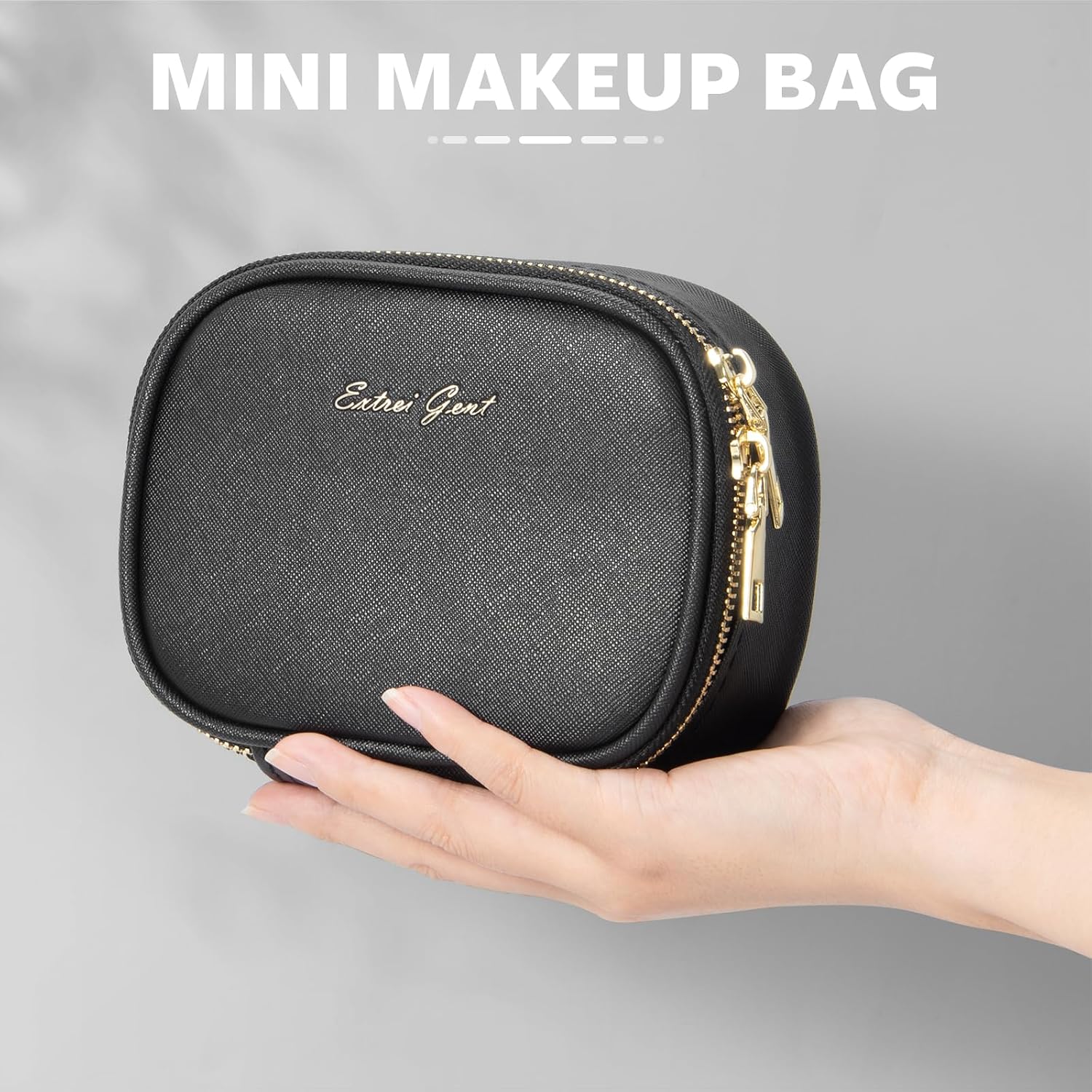 Mini Makeup Bag with Led Mirror, Small Travel Make up Bag 3 Light Modes Adjustable Brightness, for Women Organizer Cosmetic Bag, Portable Travel Train Toiletry Bag, for Pool Parties Work Touch-Ups - Image 5
