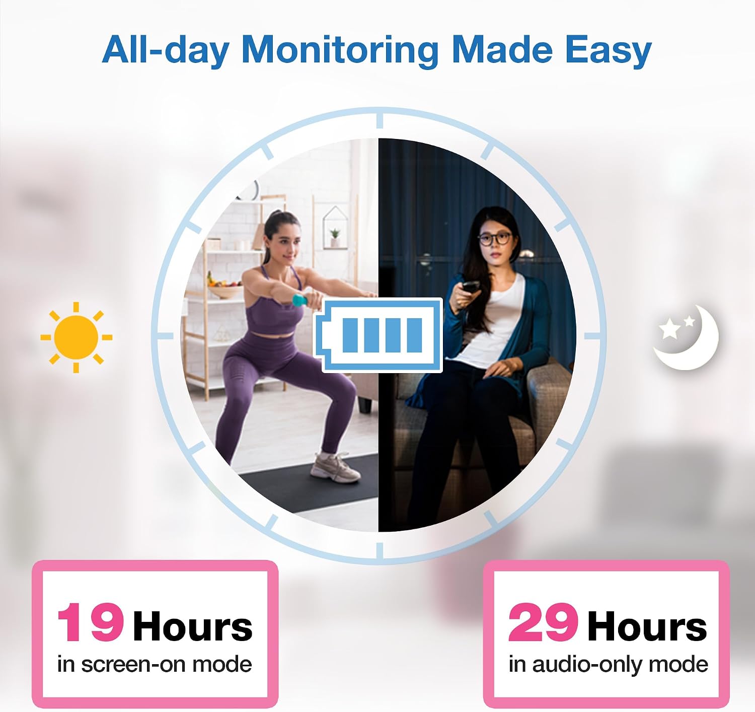 VTech Baby Monitor No WiFi – 19Hr Video Battery, 1000ft Range, Night Vision, Two-Way Talk, Temperature Sensor, Sound-Activated Screen, Lullabies | VM819 - Image 7
