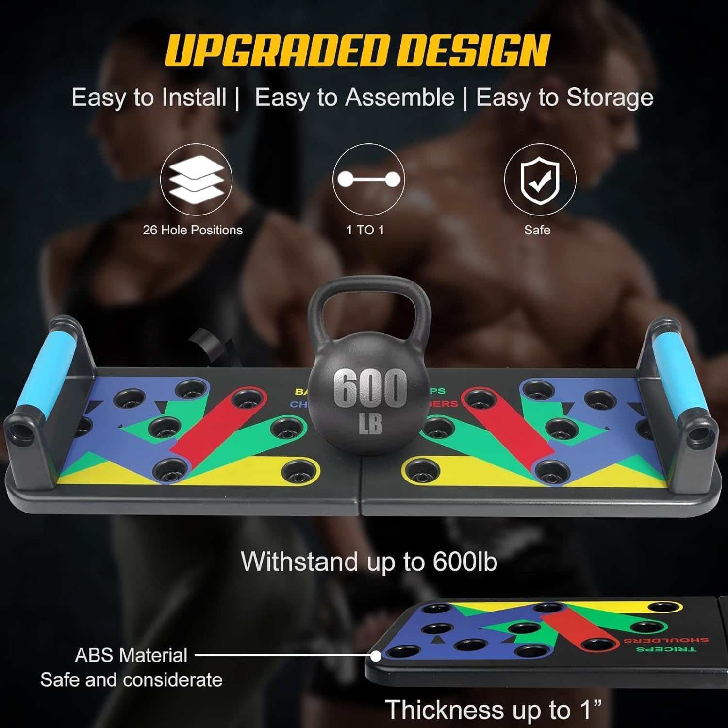 IUT Solid Push Up Board 15 in 1 Home Workout Equipment Multi-Functional Pushup Stands System Fitness Floor Chest Muscle Exercise Professional Equipment Burn Fat - Image 5