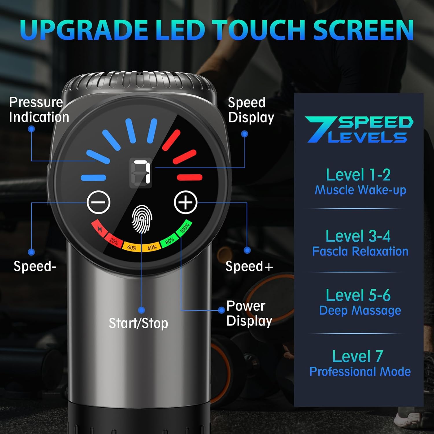TOLOCO Massage Gun, Deep Tissue Back Massage for Athletes for Pain Relief, Percussion Massager with 10 Massages Heads & Silent Brushless Motor, Fathers Day Dad Gifts, Grey - Image 2