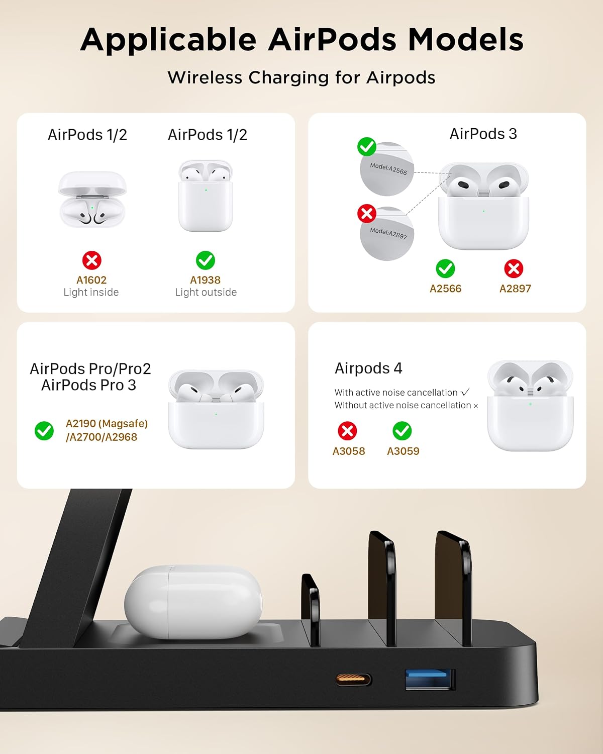Wireless Charger for iPhone - 5 in 1 Charging Station for Multiple Devices Apple: Fast Wireless Charging Stand Dock for iPhone 17 16e 16 15 14 13 12 Pro Max Apple Watch Airpods - Image 5