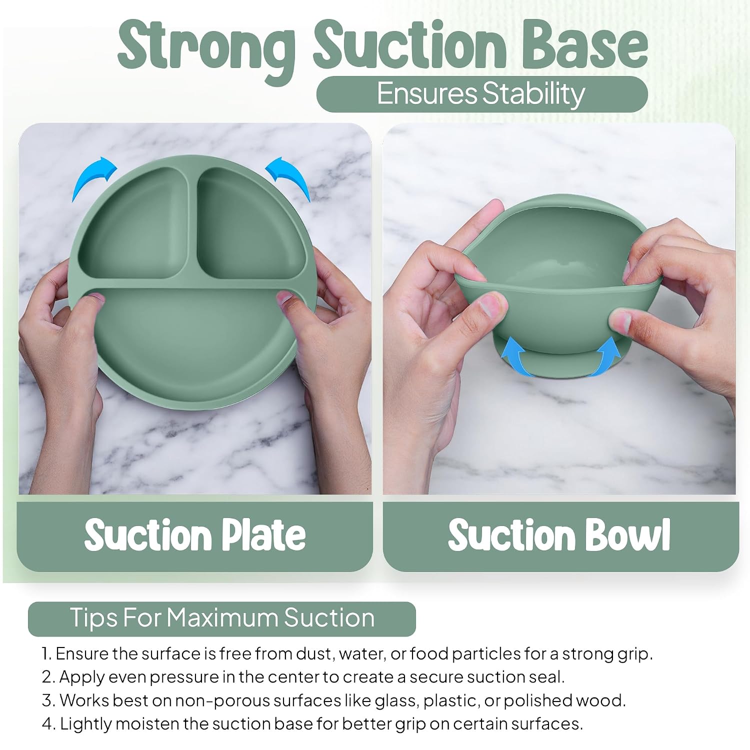 O'doe Baby Weaning Set – 15 Pcs Silicone Baby Feeding Set with Suction Plate, Bowl, Bib, Sippy Cup, Fruit Feeder & Freezer Tray – Baby Plates and Bowls Set for 3M+ | BPA-Free Baby Dishes & Utensils - Image 5