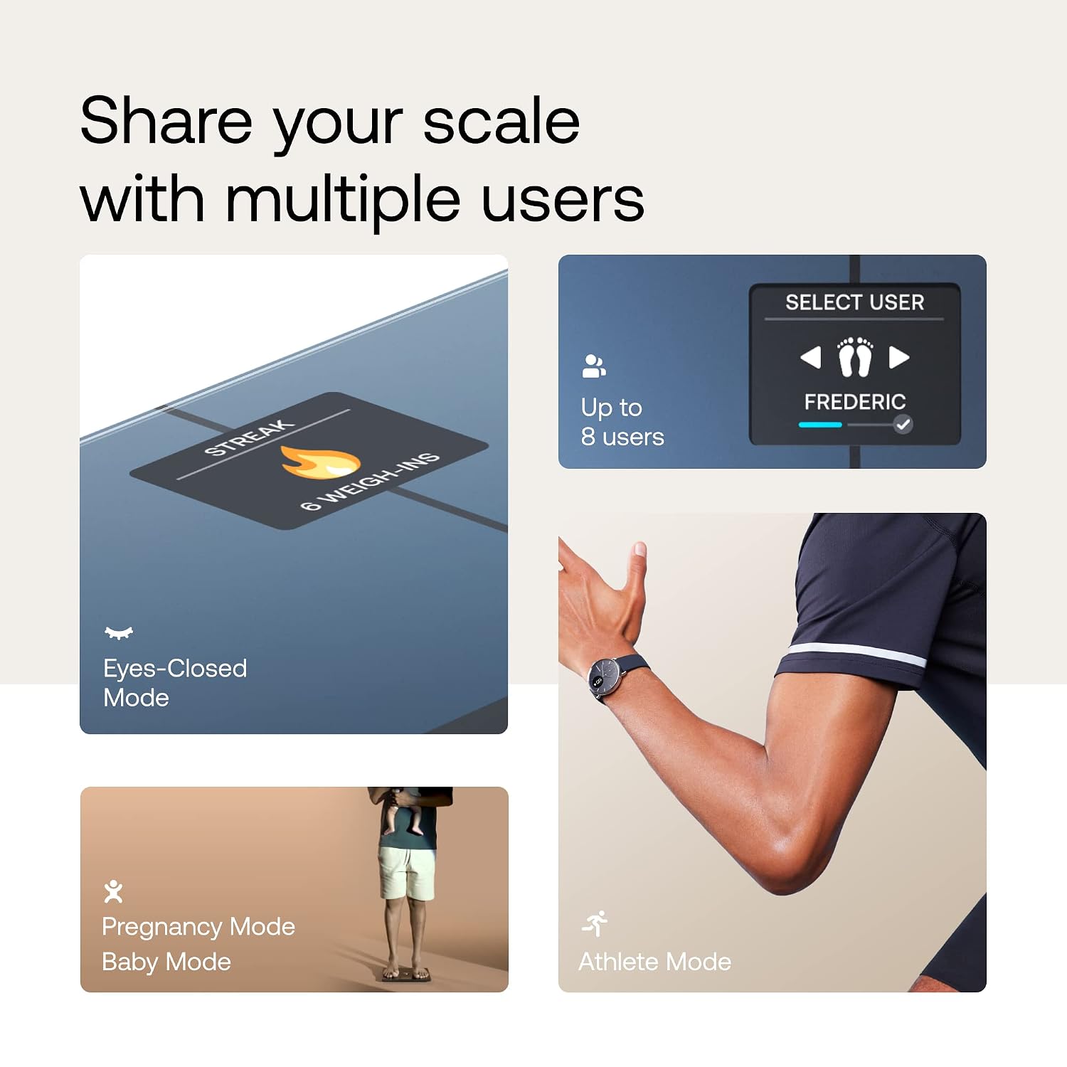 WITHINGS Body Smart - Accurate Scale for Body Weight and Fat Percentage, Body Composition Wi-Fi and Bluetooth Weight Scale, Baby Weight Scale, Smart Scale Apple Health Compatible, Bathroom Scale - Image 5