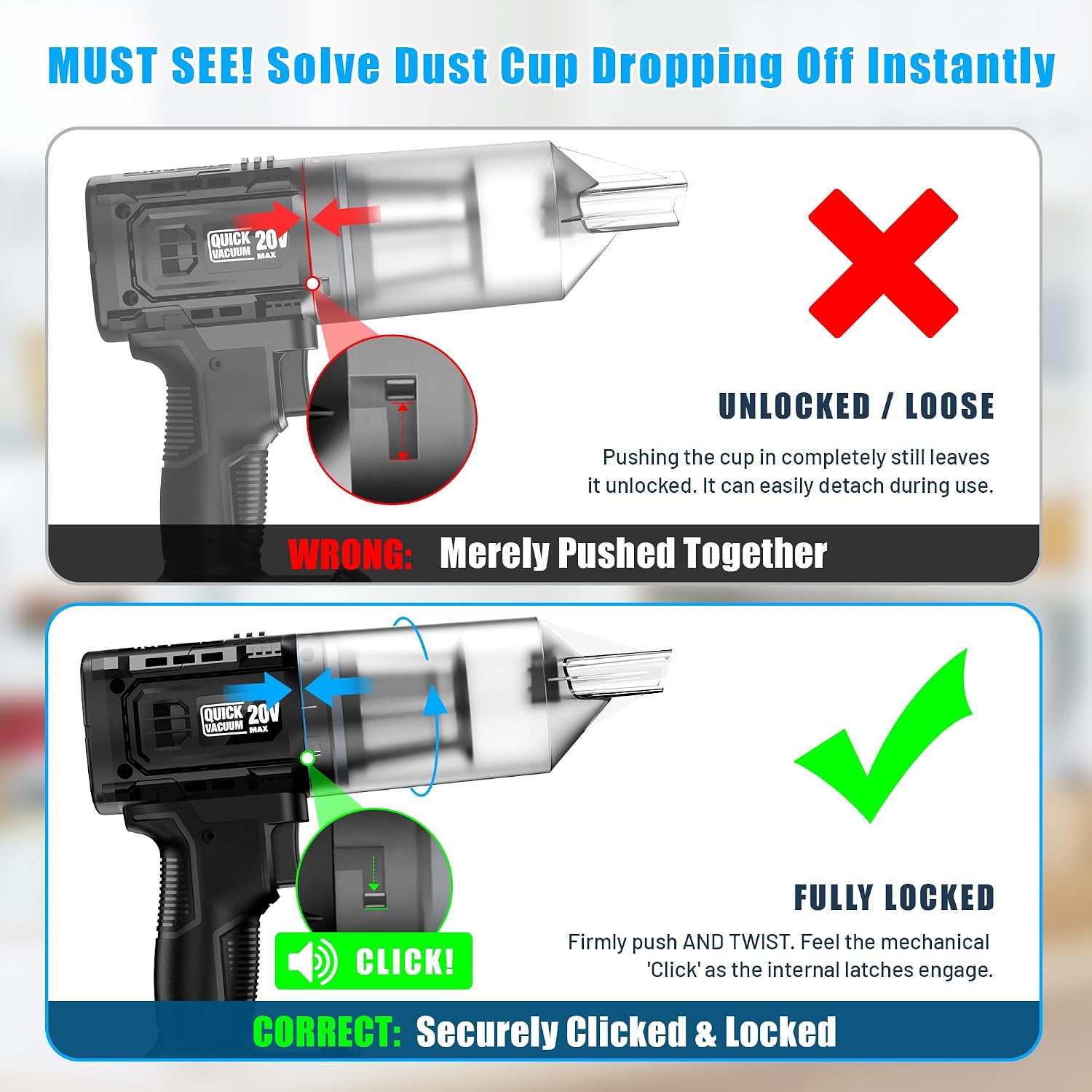 Car Vacuum Cordless, 35000PA Strong Suction Handheld Vacuum with 2 Detachable Batteries, 60Min Runtime Portable Vacuum Cleaner for Car Detailing, Pet Hair, Home Couch & Office, 350ML XL Dust Cup - Image 7