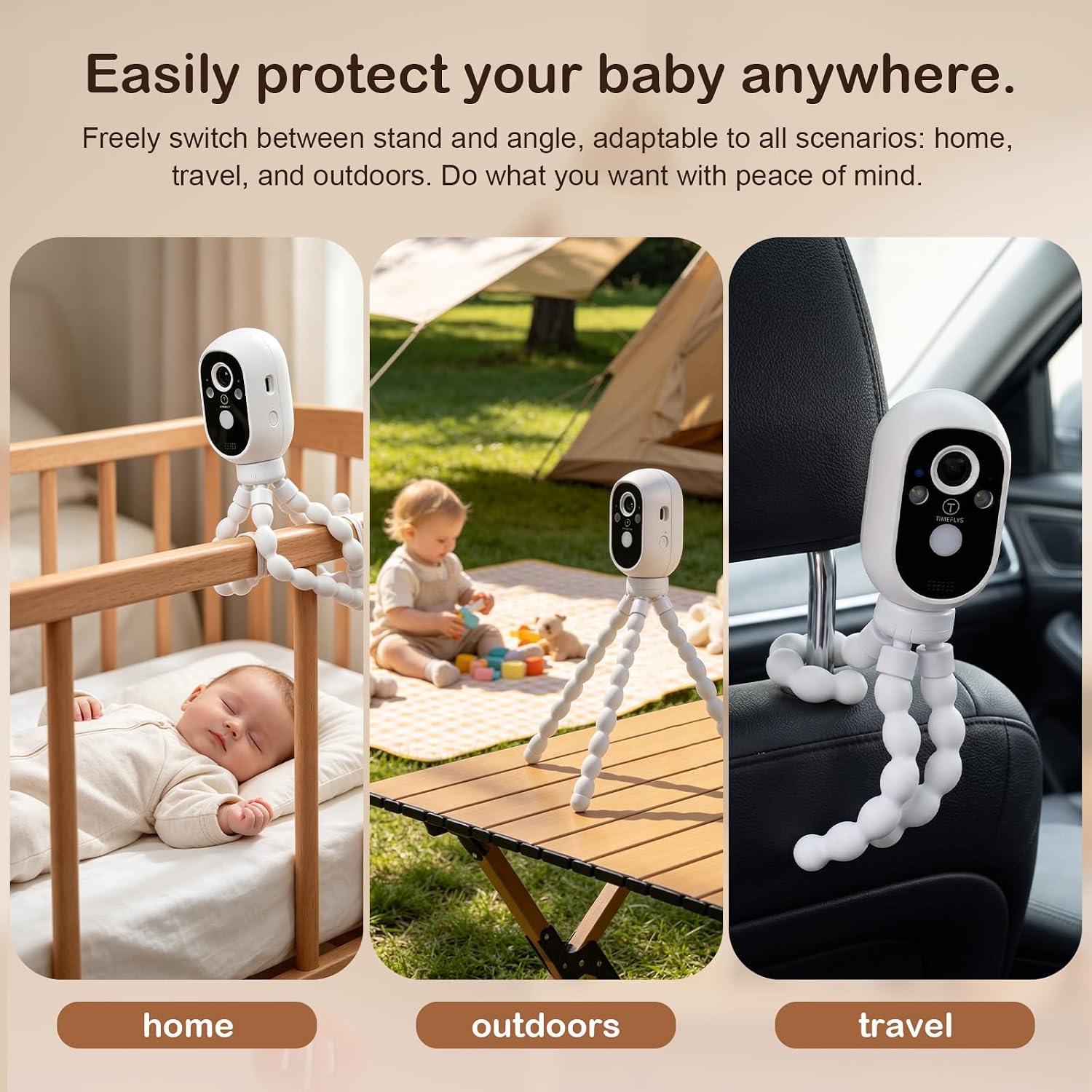 TimeFlys Video Baby Monitor, Both Units Rechargeable, Outdoor Use For Camping, Car Camera Usage, Camera 40-hour Battery, Night Vision, 2-Way Audio, Lullabies, No WiFi Required, Model Z280L,2.8" Screen - Image 4