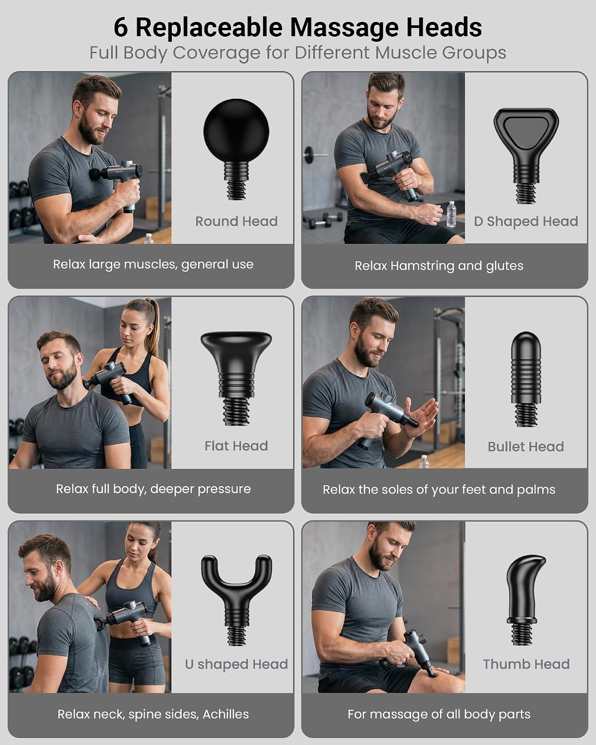 Massage Gun, Deep Tissue Percussion Massager 30 Speeds for Pain Relief - Image 5