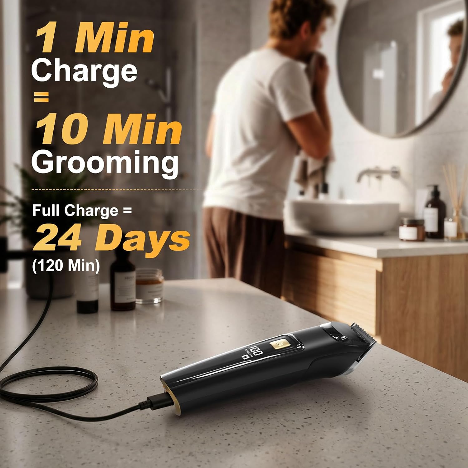 Beard Trimmer for Men,18 in 1 Electric Razor & Hair Clipper,Accessories mens‑electric‑shaver,Waterproof Mustache Grooming Kit,Rechargeable Beard Trimmer - Image 6