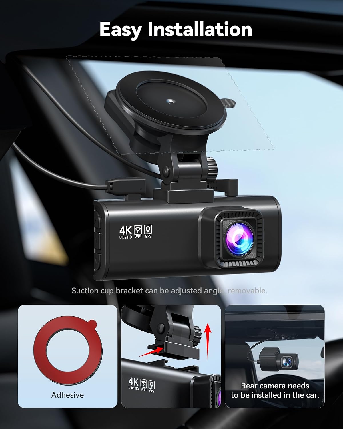 REDTIGER F7NP 4K Dash Cam Front Rear, STARVIS 2 Sensor, Free Card Included - Image 8