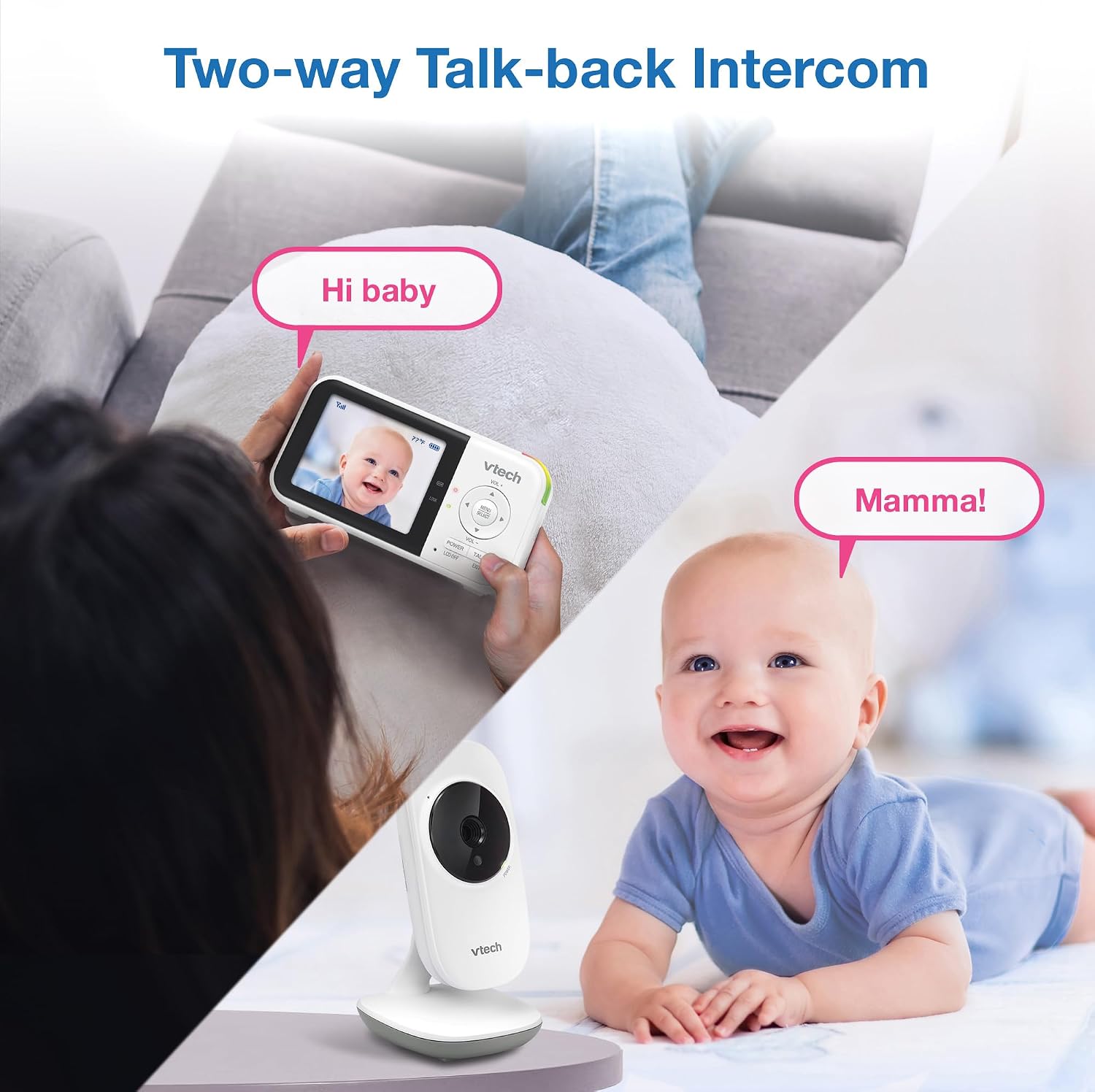 VTech Baby Monitor No WiFi – 19Hr Video Battery, 1000ft Range, Night Vision, Two-Way Talk, Temperature Sensor, Sound-Activated Screen, Lullabies | VM819 - Image 11