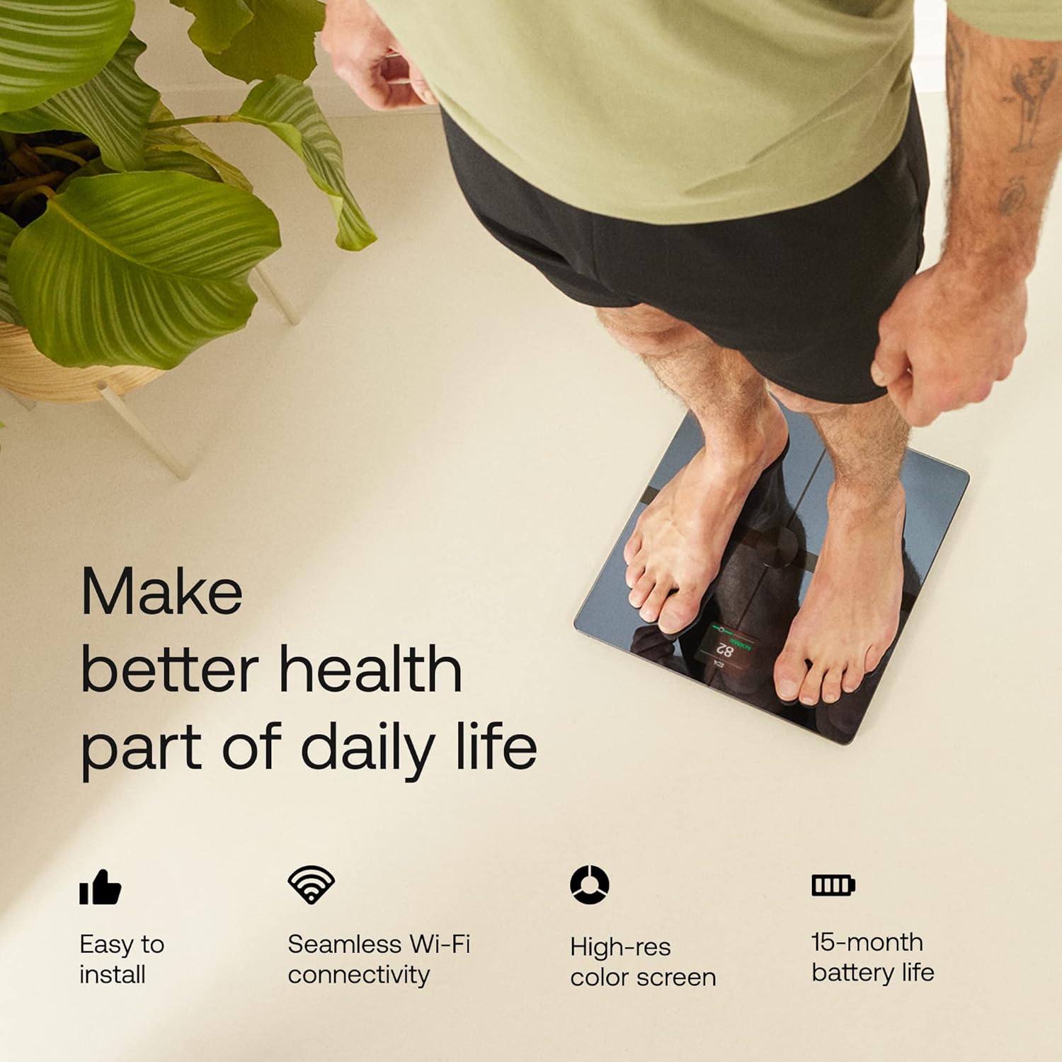 WITHINGS Body Smart - Accurate Scale for Body Weight and Fat Percentage, Body Composition Wi-Fi and Bluetooth Weight Scale, Baby Weight Scale, Smart Scale Apple Health Compatible, Bathroom Scale - Image 4
