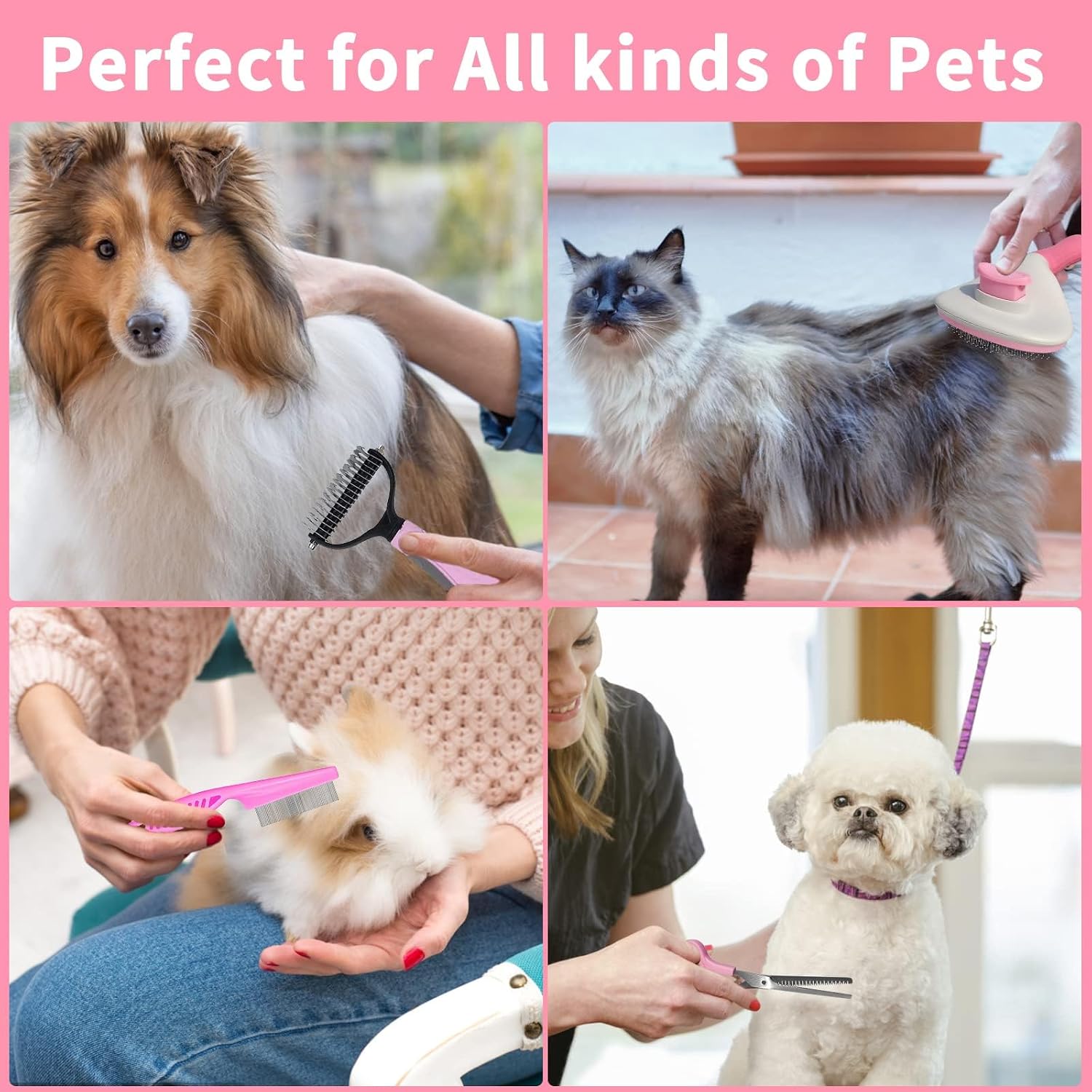 Complete Pet Grooming Solution by Dog - 9PCS Kit with Slicker Brush, Deshedding Tool, and Grooming Comb for All Breeds and Sizes, Promotes Healthy Skin and Coat - Image 7