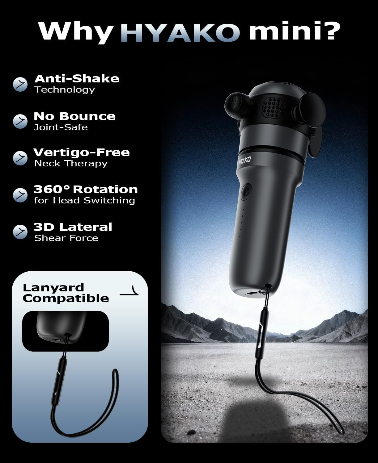 HYAKO R1 Mini Therapy Massager - Travel Deep Tissue Vibration Massage Gun - Image 7