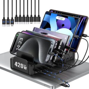 Zobirez 420W 10-Port Fast USB Charg...