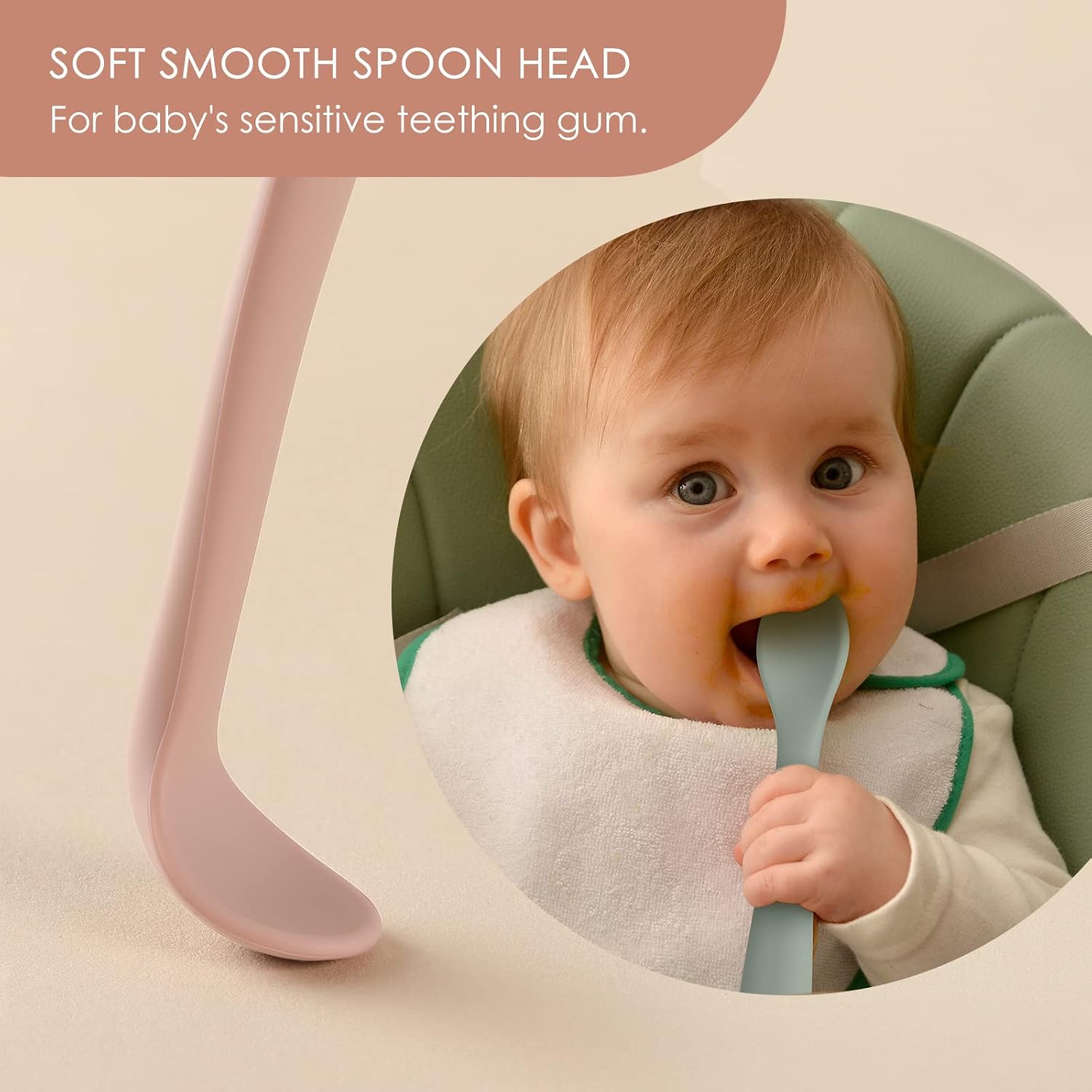 6-Piece Silicone Baby Feeding Spoons, First Stage Infant Spoons, Soft-Tip Easy on Gums I Baby Training Spoon | Infant Utensils Feeding Supplies, Dishwasher & Boil-proof - Image 3