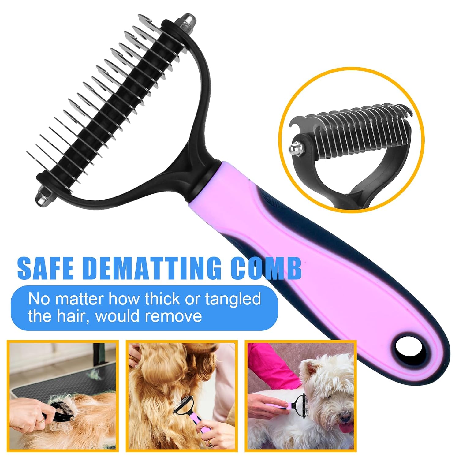 Complete Pet Grooming Solution by Dog - 9PCS Kit with Slicker Brush, Deshedding Tool, and Grooming Comb for All Breeds and Sizes, Promotes Healthy Skin and Coat - Image 4