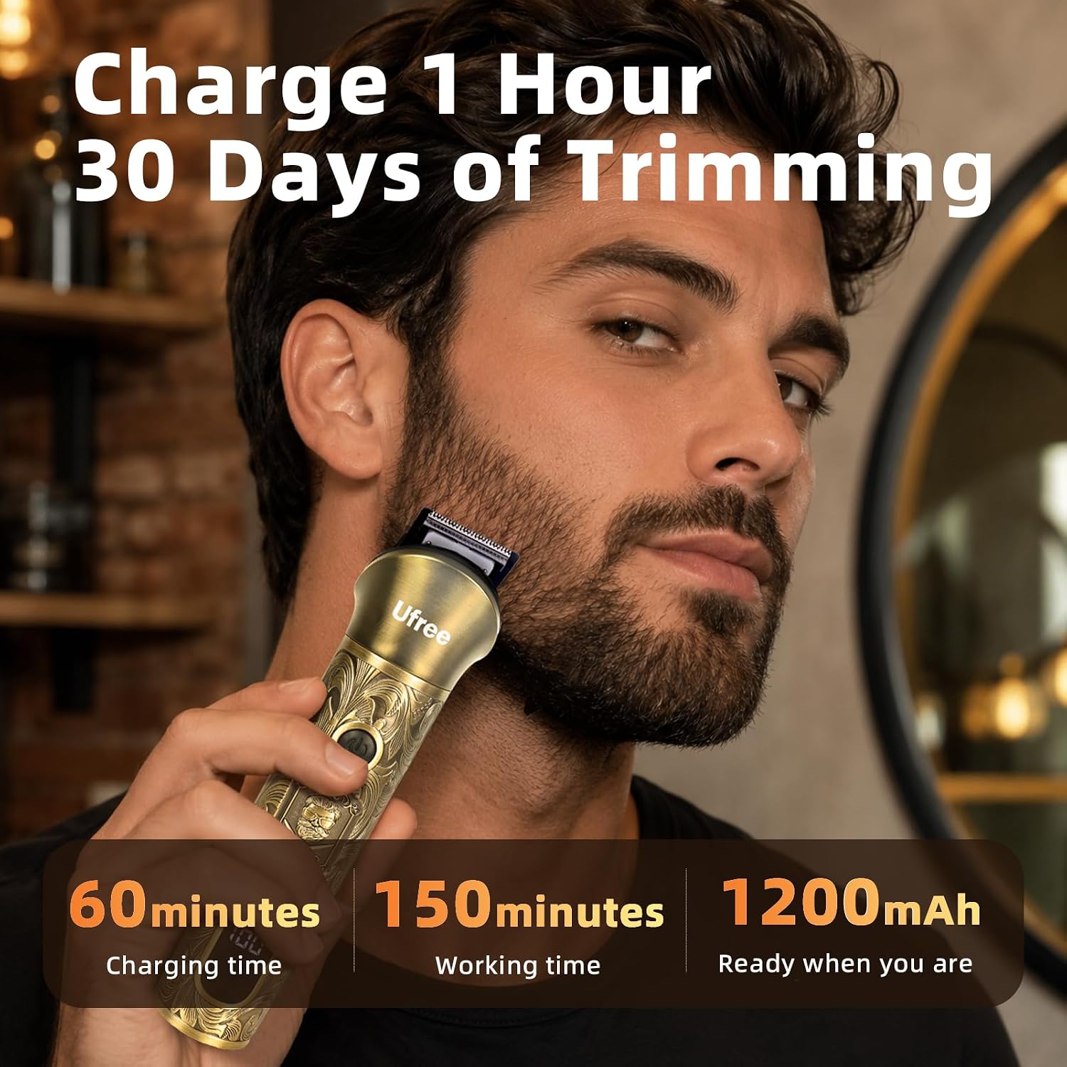 Ufree Professional Beard Trimmer for Men, Electric Shaver Razor, Men Gift - Image 5