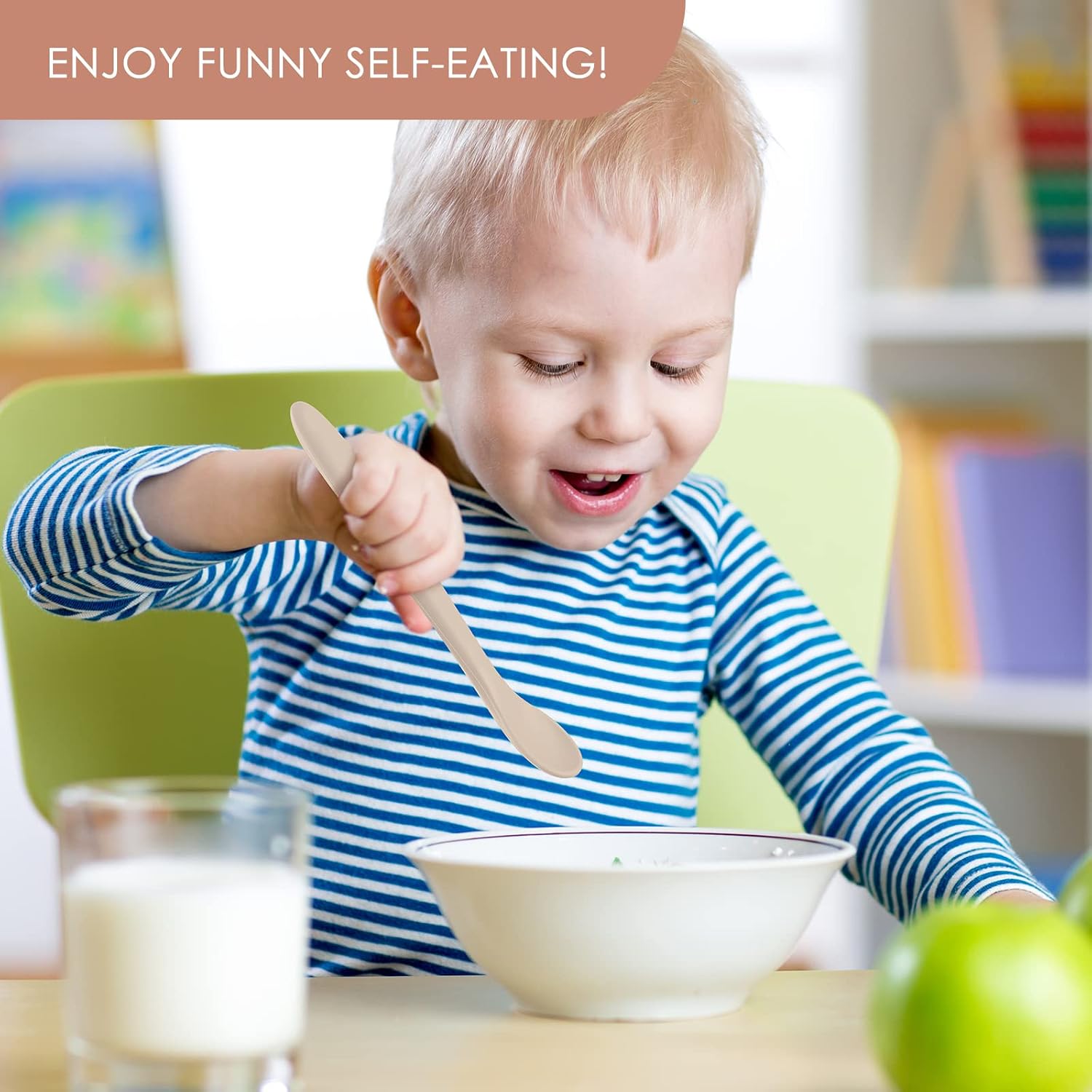 6-Piece Silicone Baby Feeding Spoons, First Stage Infant Spoons, Soft-Tip Easy on Gums I Baby Training Spoon | Infant Utensils Feeding Supplies, Dishwasher & Boil-proof - Image 7
