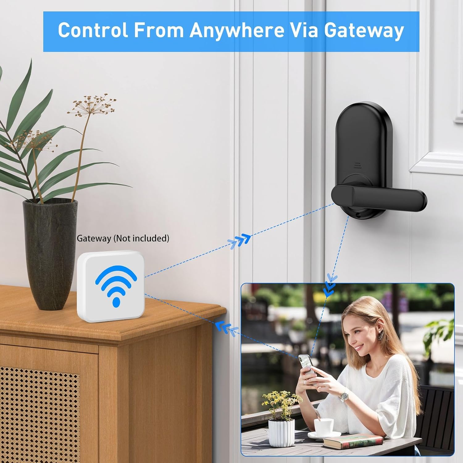 Smart keypad Door Lock with Handle,Fingerprint Keyless Entry Digital Lock with Built-in doorbell for Front Door,Bedroom,biometric Door knob, APP Control - Image 7