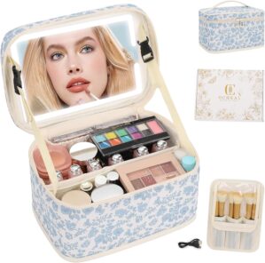Makeup Bag With LED Mirror, Lightwe...
