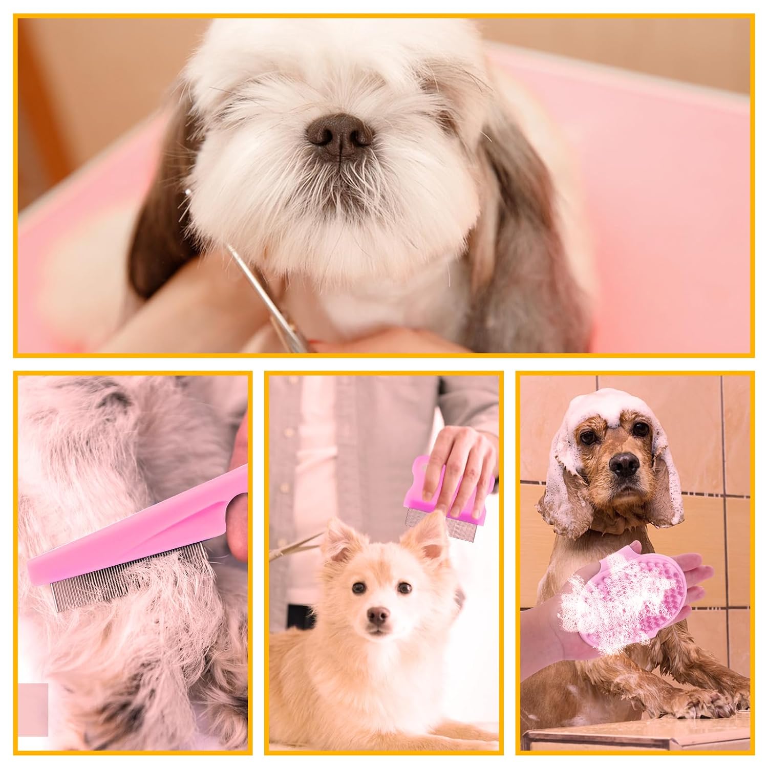 Complete Pet Grooming Solution by Dog - 9PCS Kit with Slicker Brush, Deshedding Tool, and Grooming Comb for All Breeds and Sizes, Promotes Healthy Skin and Coat - Image 6
