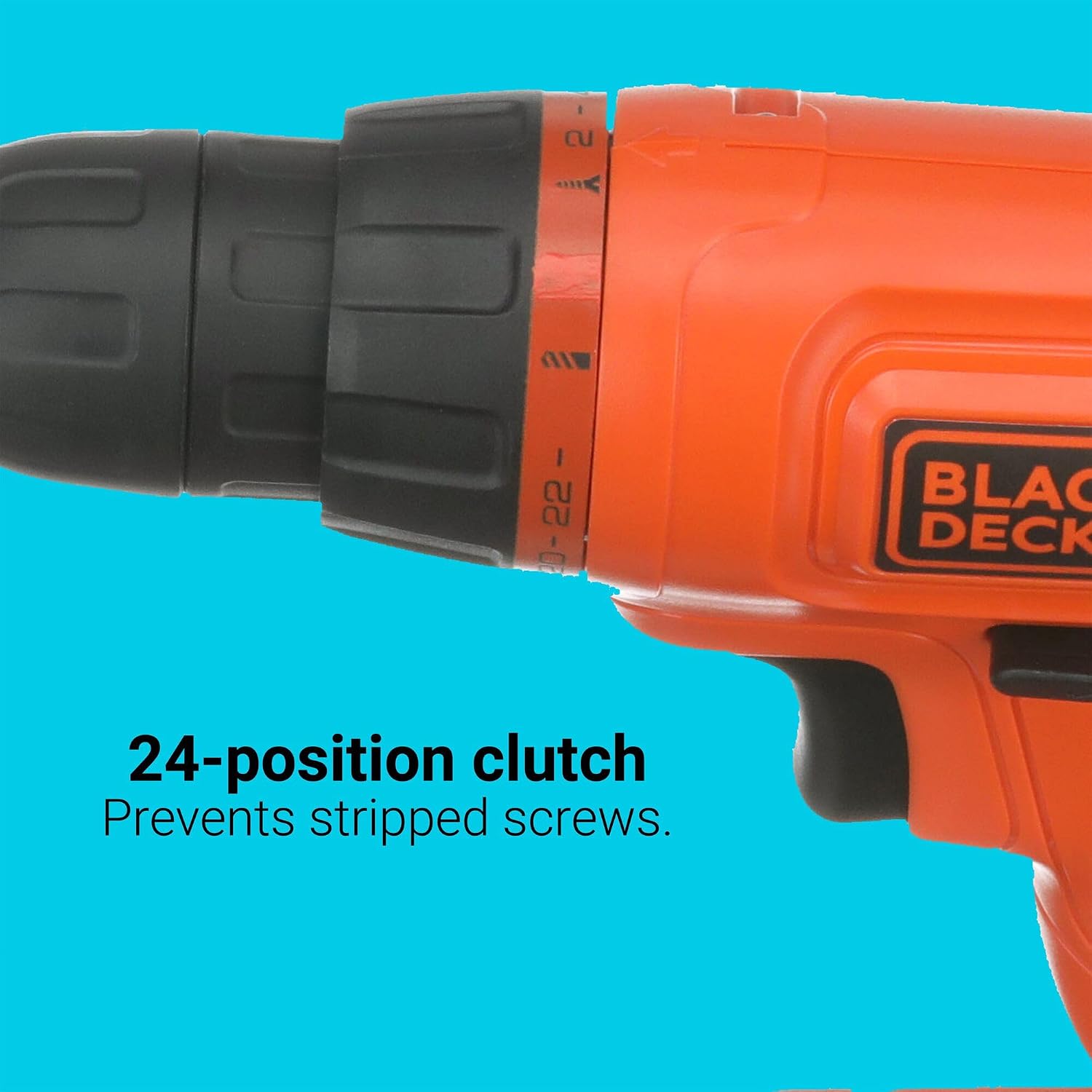 BLACK+DECKER 20V MAX* POWERCONNECT Cordless Drill Driver Kit with Drill Bit Set and Sockets, 100 pc. Tool Kit for Home, Battery and Charger Included, Orange (BDC120VA100) - Image 4