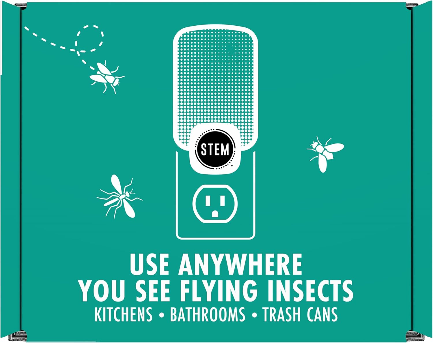 STEM Flying Insect Trap - Indoor Fruit Fly & Gnat Catcher for Home, Kitchen & Any Room, Attracts & Traps Bugs, Soft Blue UV Light - Includes 2 Plug-In Devices & 4 Cartridges - Image 11