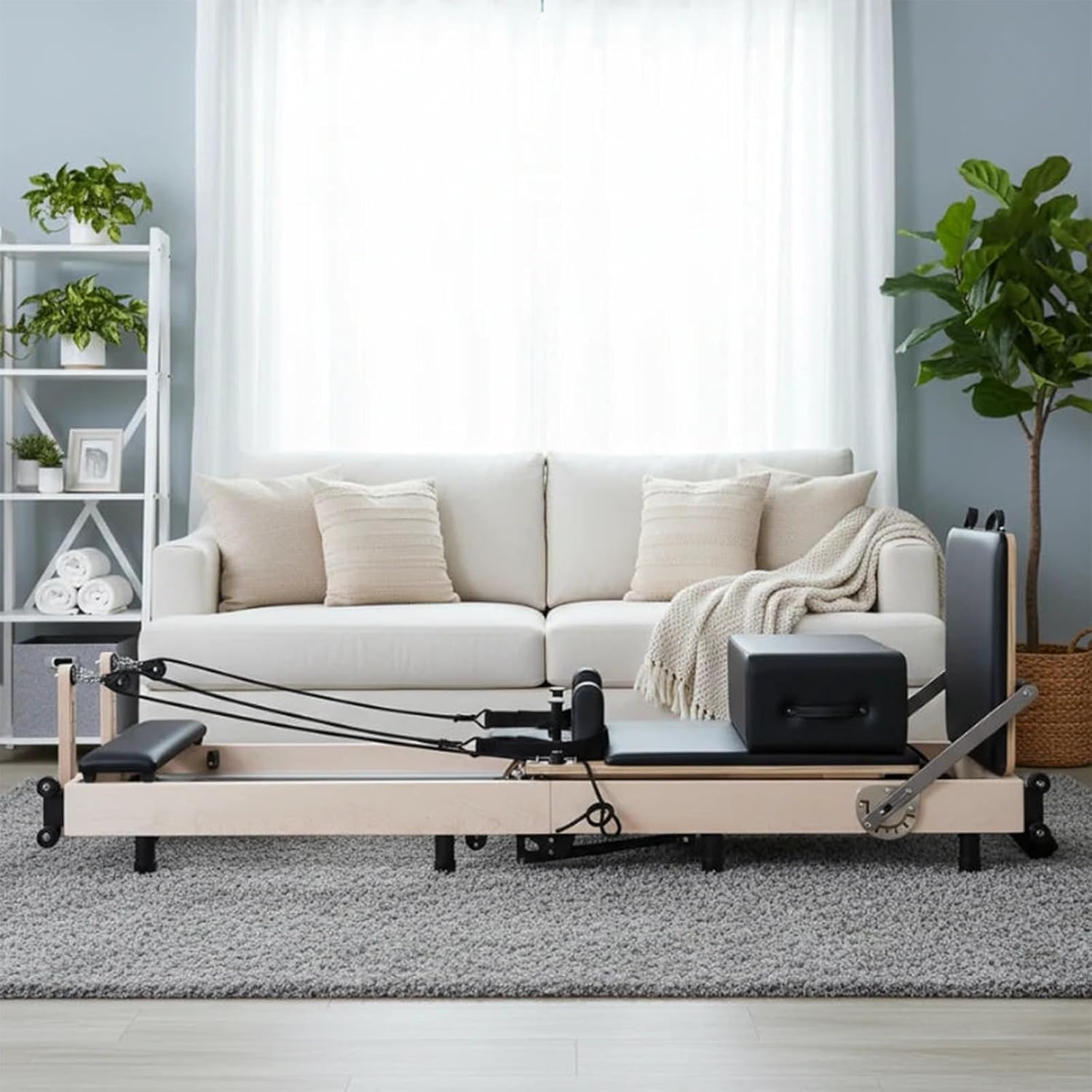 Pilates Reformer Bed,Quick-Assembly Studio Grade Pilates Machine for Gym and Home,Maple Wood Pilates Equipment with Reformer Accessories - Image 2